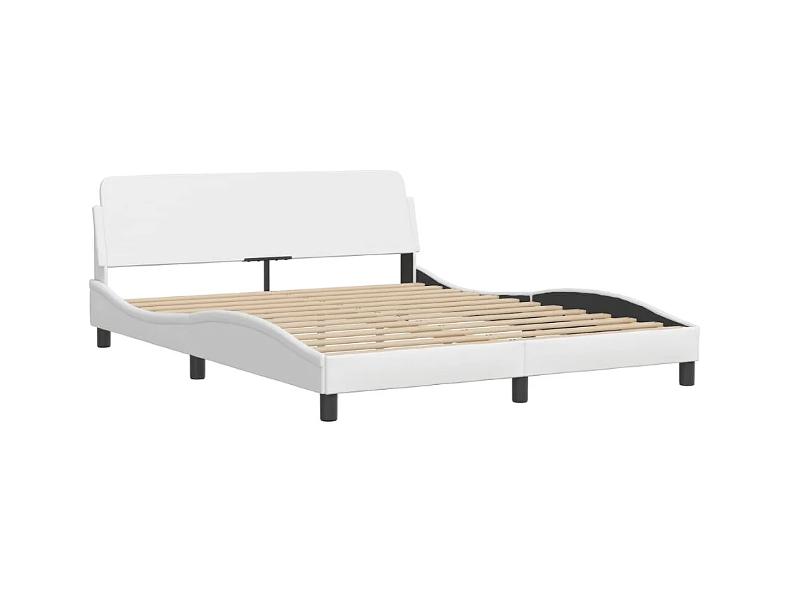 Letto con Materasso Bianco 160x200 cm in Similpelle