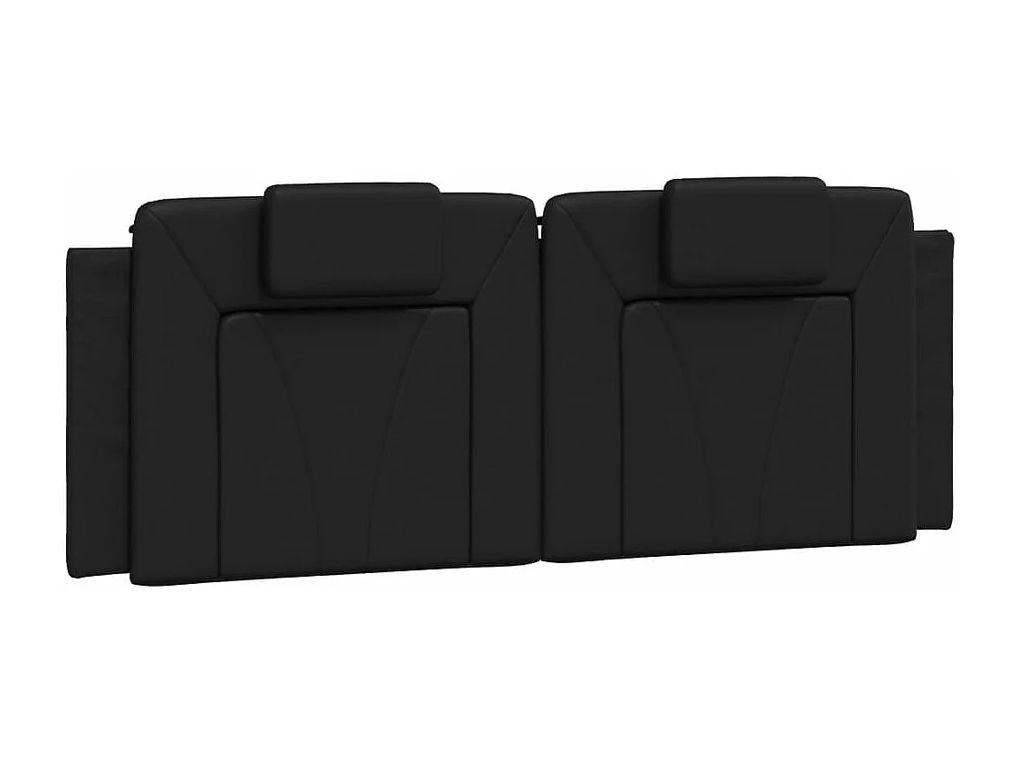 Cama con colchón cuero sintético negro 140x190 cm