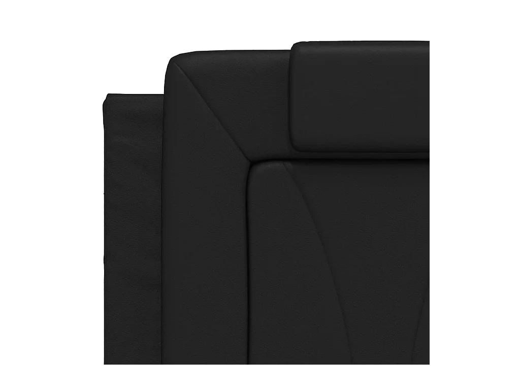 Lit avec matelas noir 140x190 cm similicuir