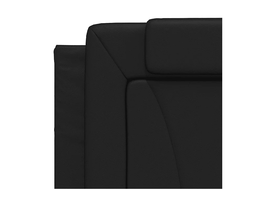 Lit avec matelas noir 100x200 cm similicuir