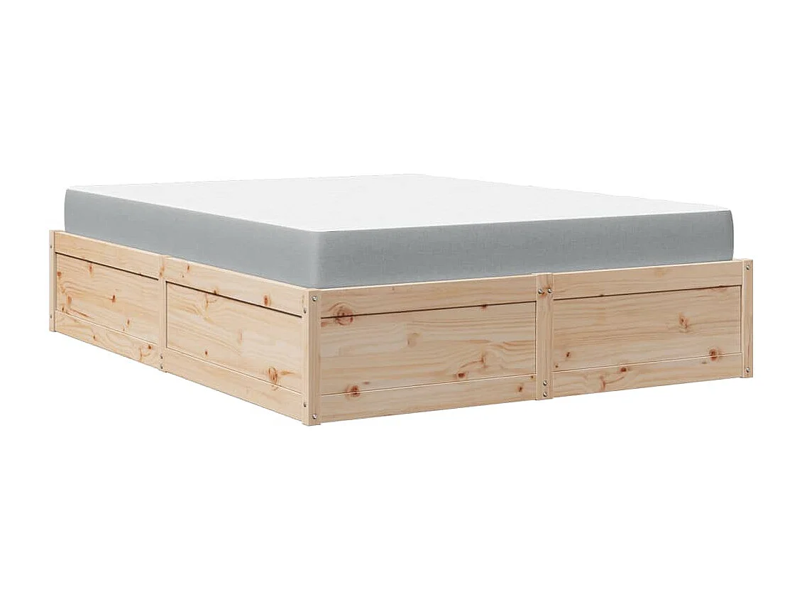 Lit avec matelas 120x190 cm bois massif de pin