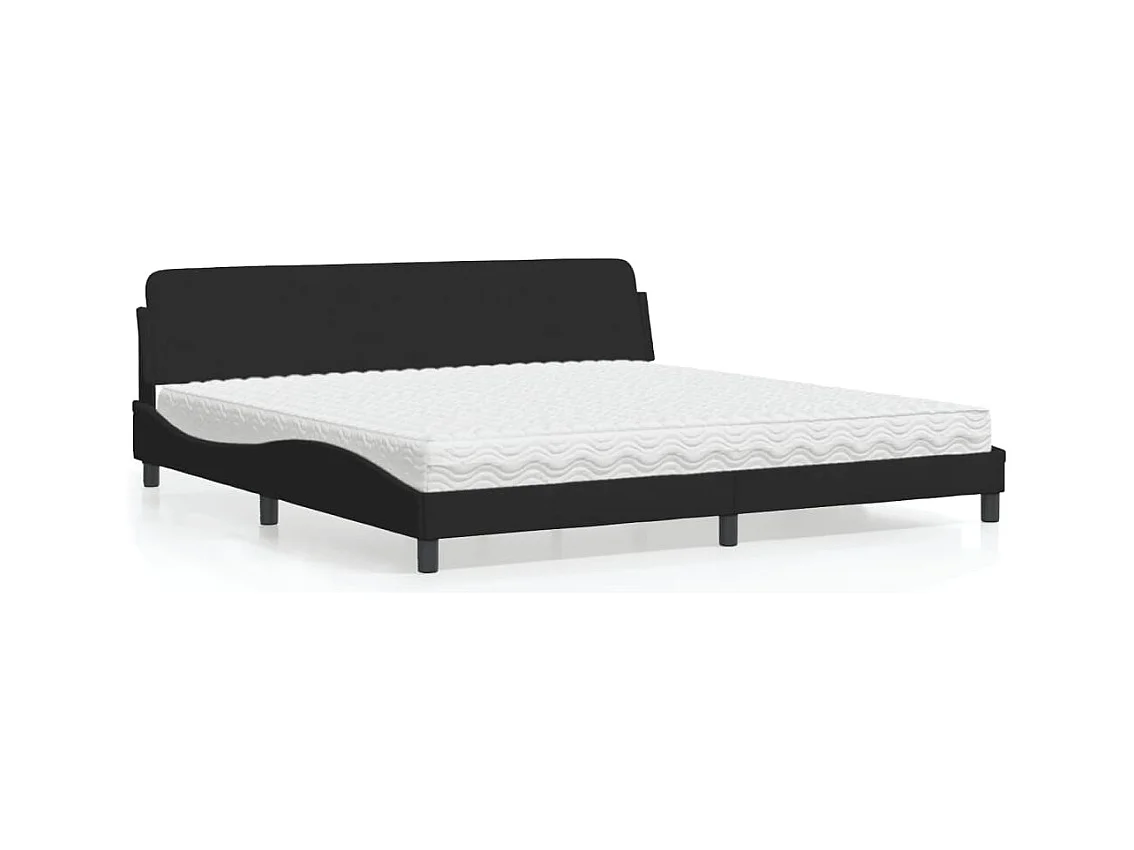 Cama con colchón terciopelo negro 200x200 cm