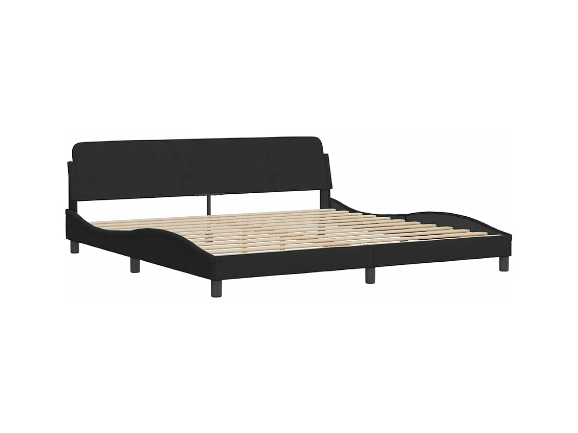 Letto con Materasso Nero 200x200 cm in Velluto