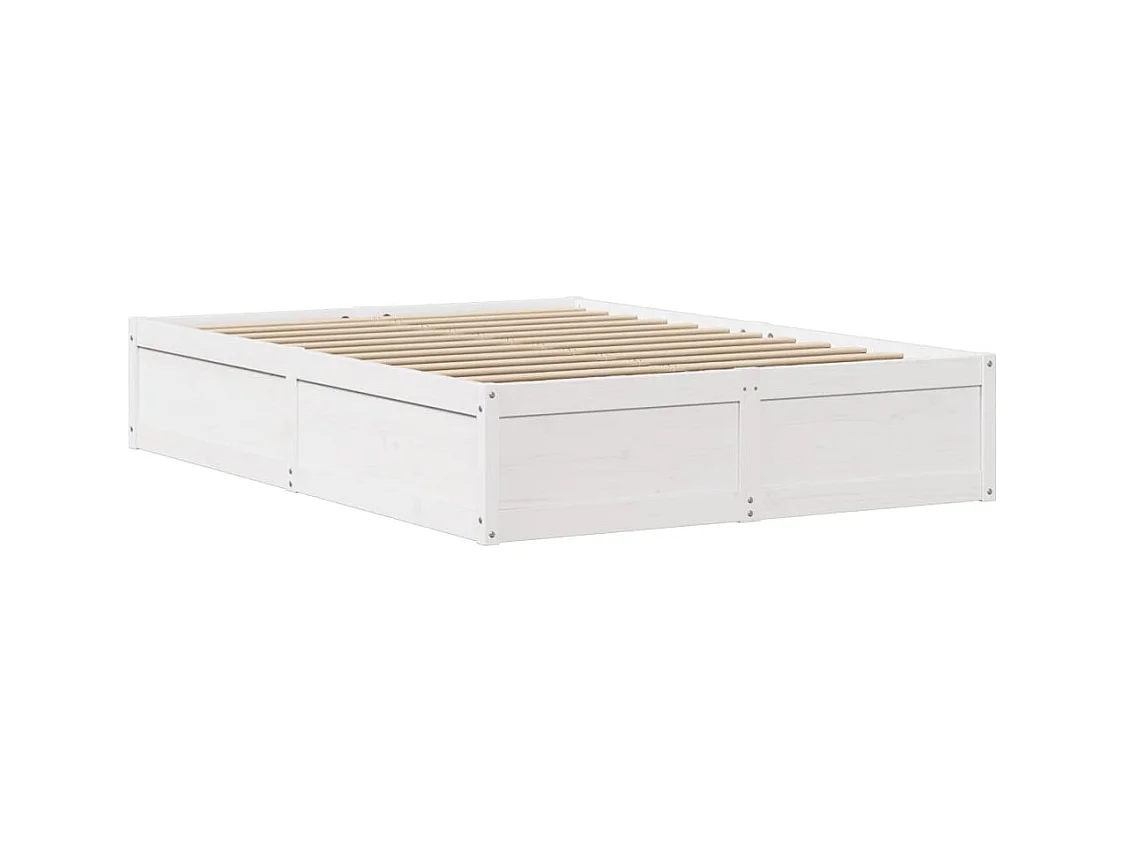 Giroletto con Testiera Bianco 160x200 cm Legno Massello di Pino