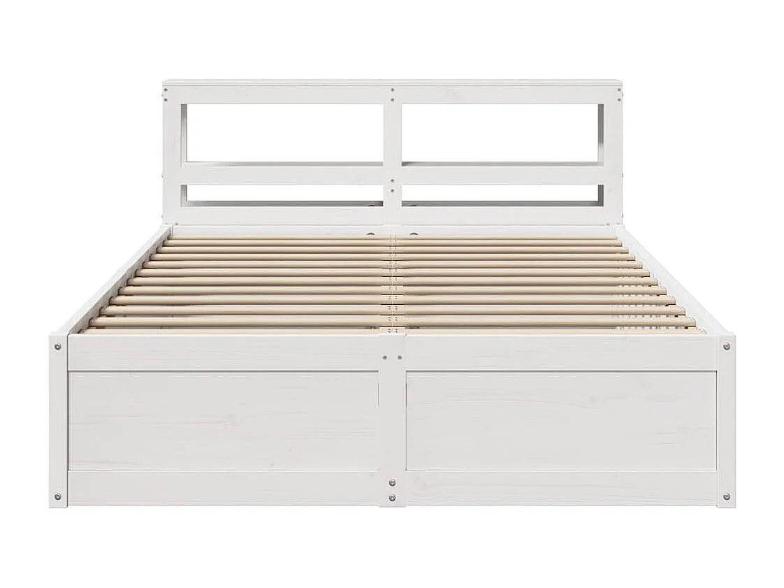 Estrutura de cama com cabeceira 160x200 cm pinho maciço branco