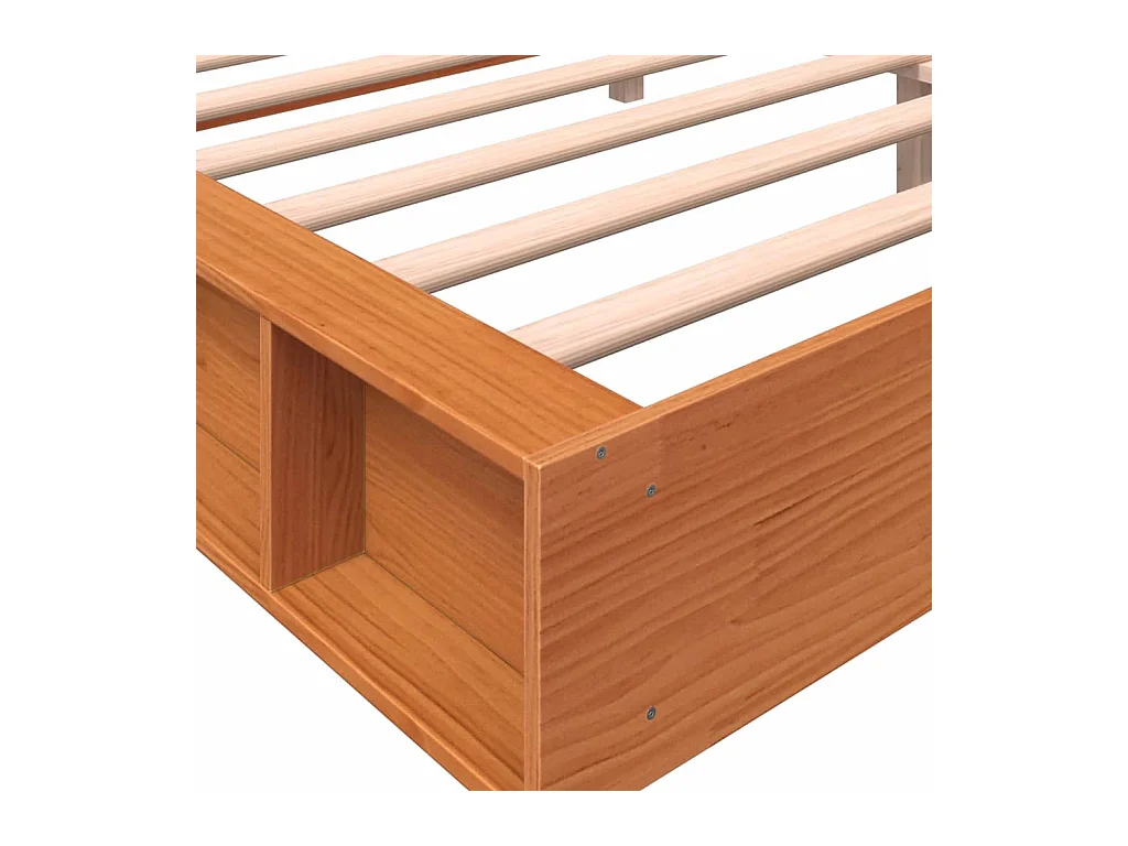 Cama sem colchão 200x200 cm pinho maciço castanho-mel