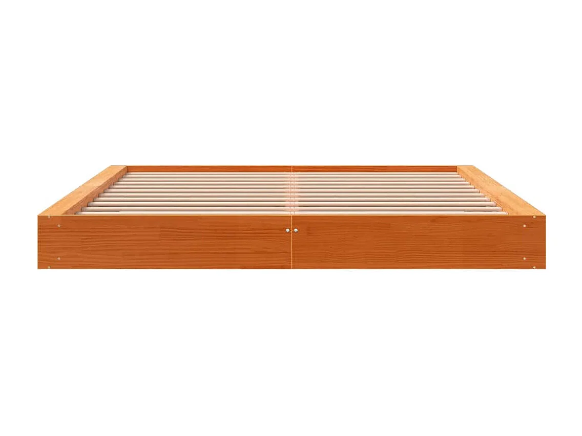 Bedframe zonder matras massief grenenhout wasbruin 200x200 cm