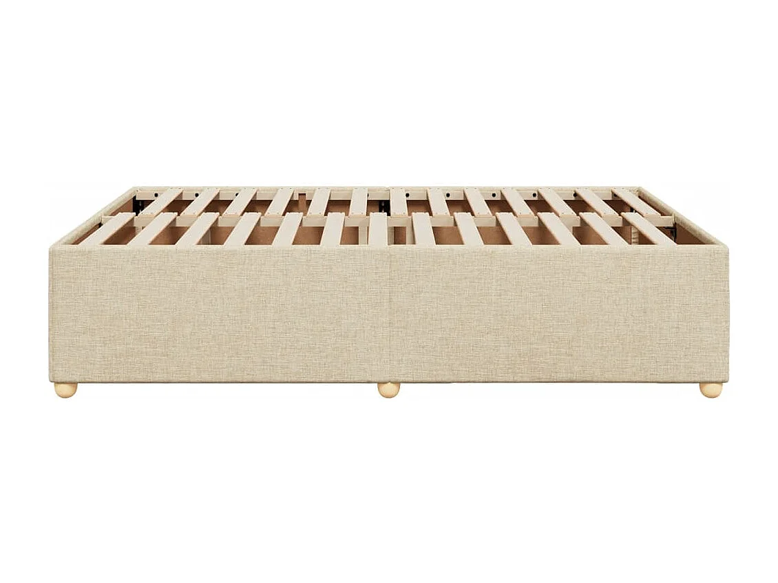 Cadre de lit sans matelas crème 140x200 cm tissu