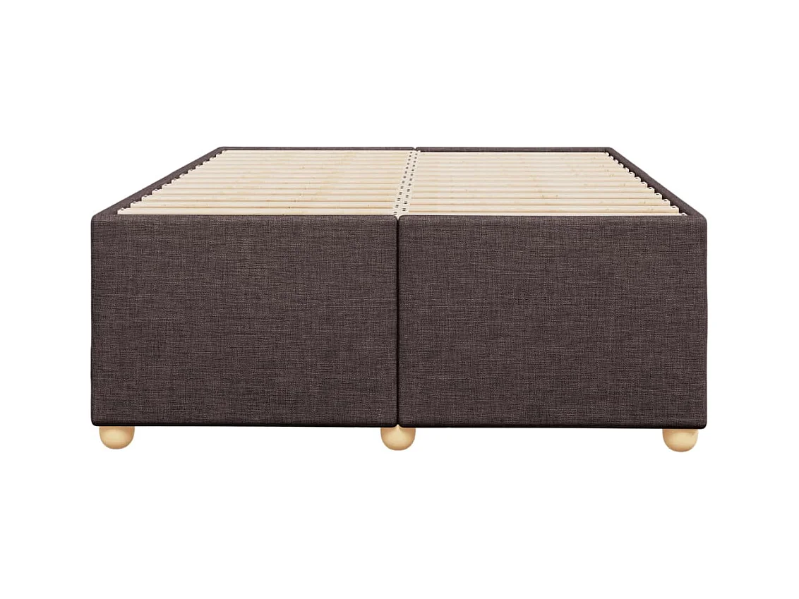 Cadre de lit sans matelas marron foncé 120x200 cm tissu