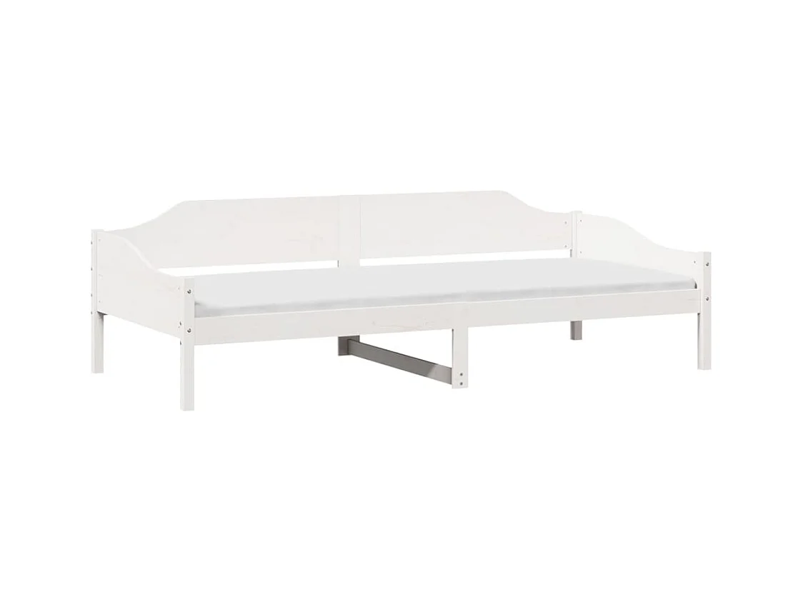 Estructura de cama sin colchón madera de pino blanca 90x200 cm