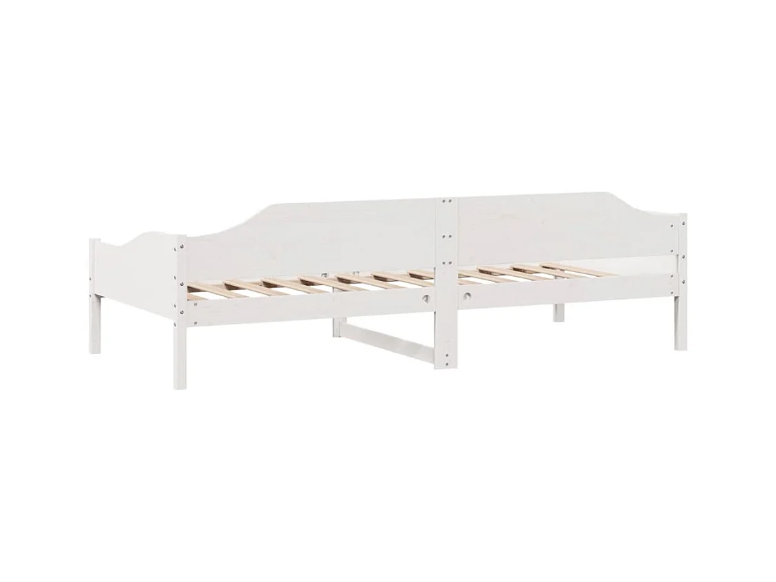 Estructura de cama sin colchón madera de pino blanca 90x200 cm