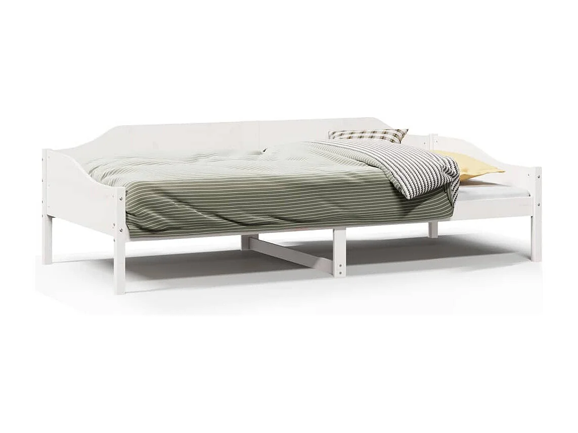 Cadre de lit sans matelas blanc 90x200 cm bois de pin massif