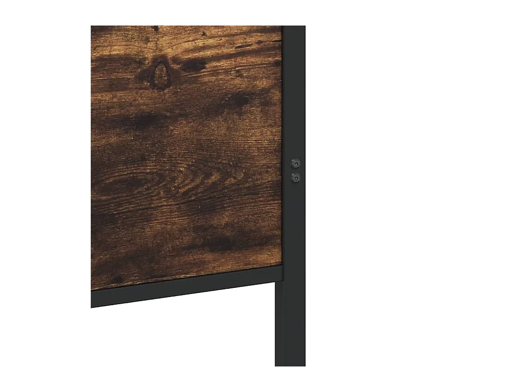 Cadre de lit en métal sans matelas chêne fumé 140x190 cm