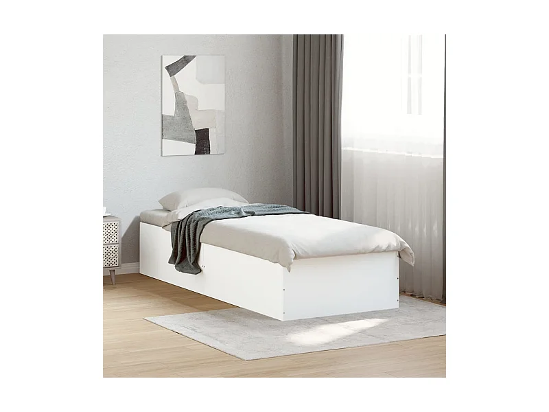 Bedframe bewerkt hout wit 90x200 cm