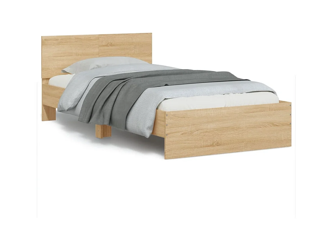 Cadre de lit sans matelas avec tête de lit 100x200 cm