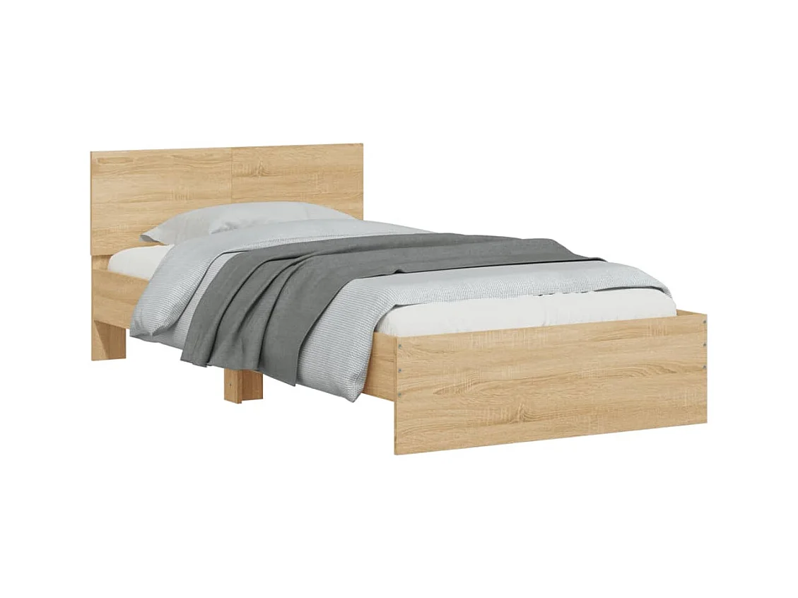 Cadre de lit sans matelas avec tête de lit 100x200 cm