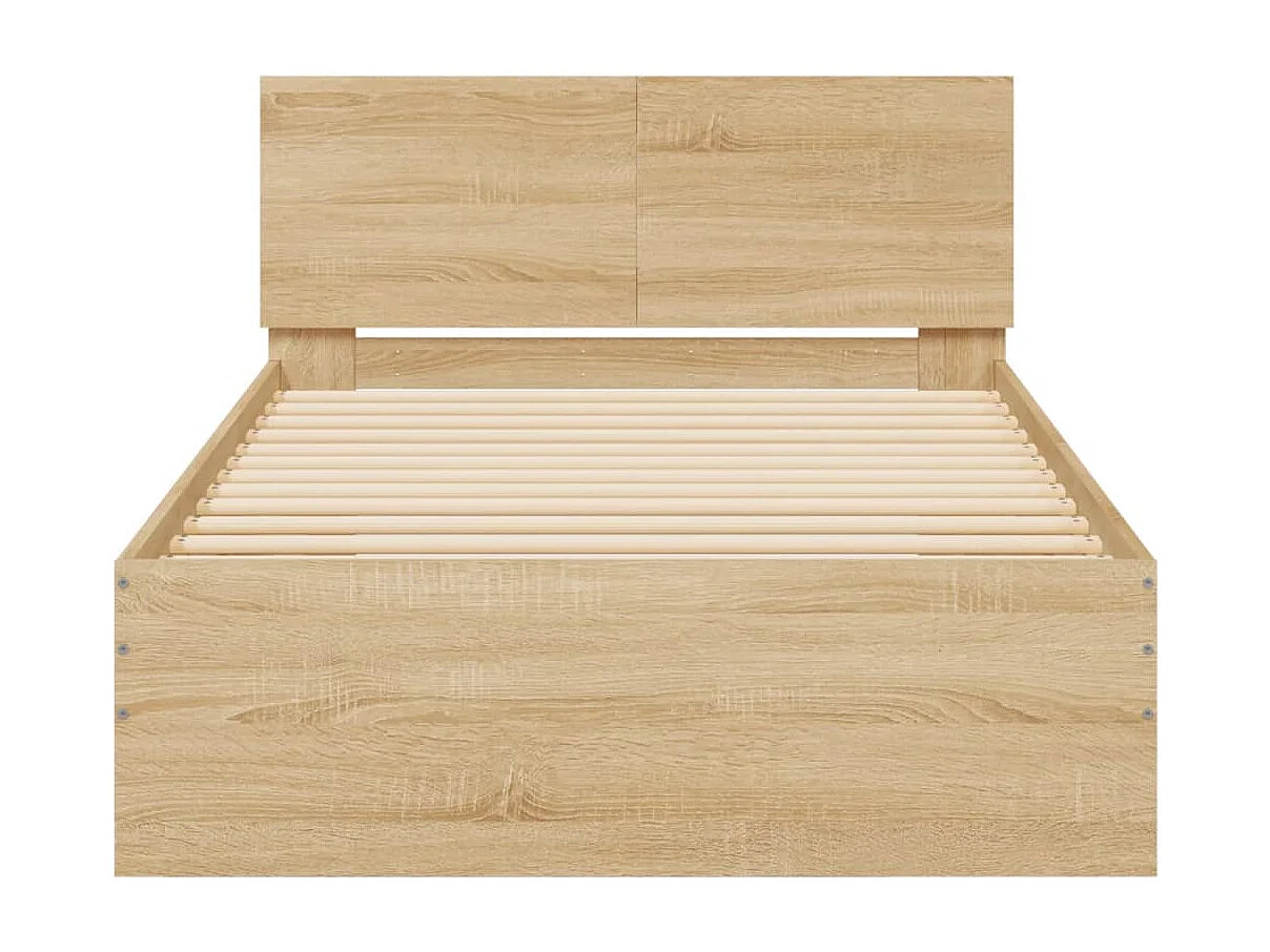 Cama sem colchão com cabeceira 100x200 cm carvalho sonoma