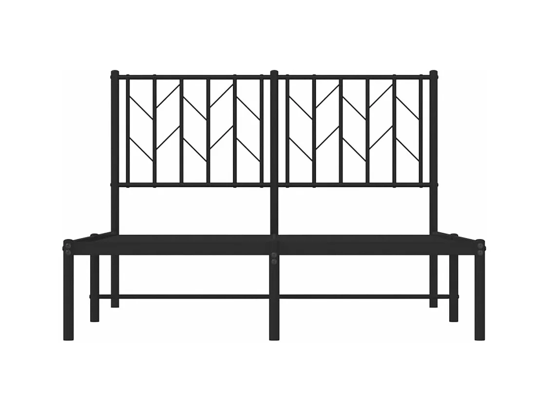 Cadre de lit métal sans matelas avec tête de lit noir 120x200cm