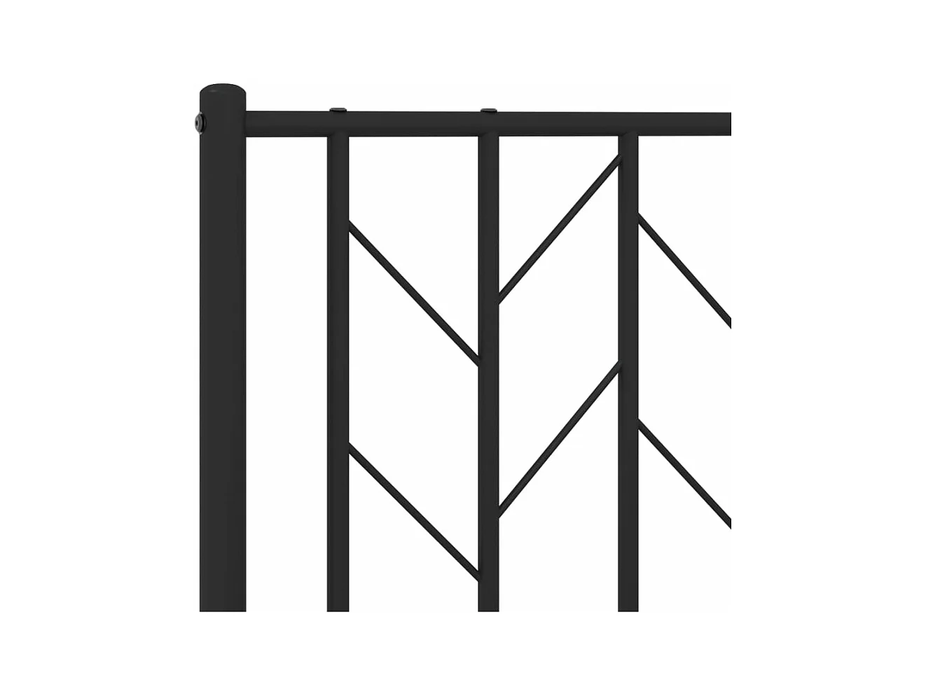 Cadre de lit métal sans matelas avec tête de lit noir 120x200cm