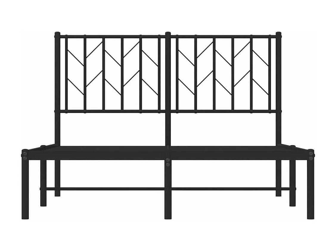 Cadre de lit métal sans matelas avec tête de lit noir 120x200cm