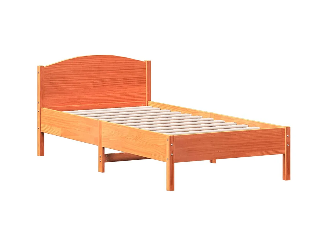 Letto senza Materasso Marrone Cera 90x190 cm in Legno di Pino
