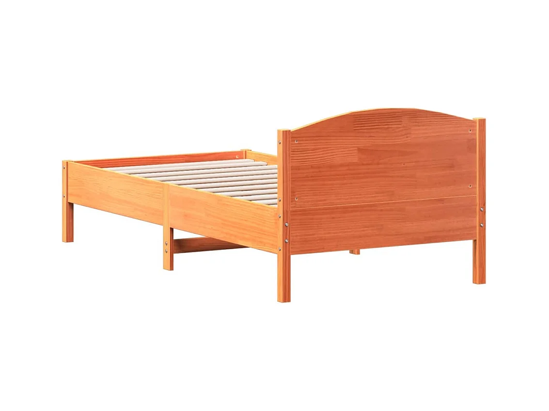 Letto senza Materasso Marrone Cera 90x190 cm in Legno di Pino