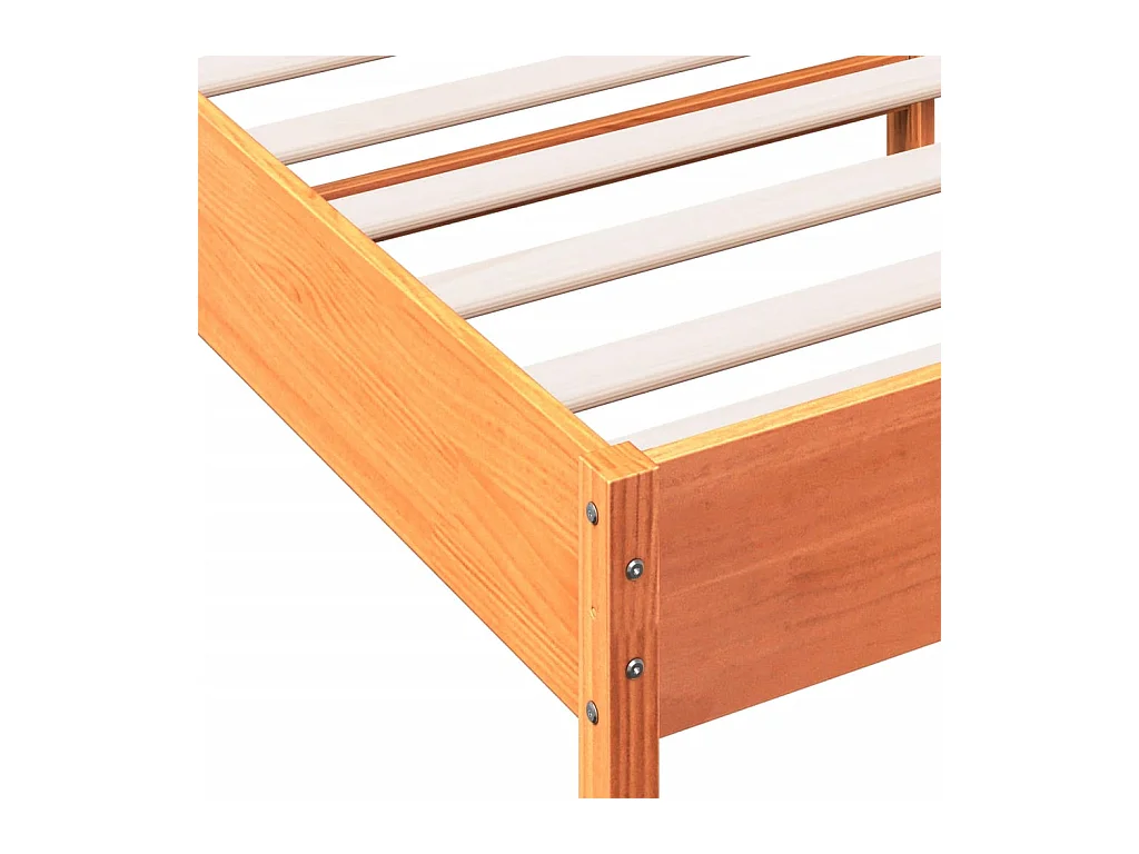 Bedframe zonder matras massief grenenhout wasbruin 90x190 cm