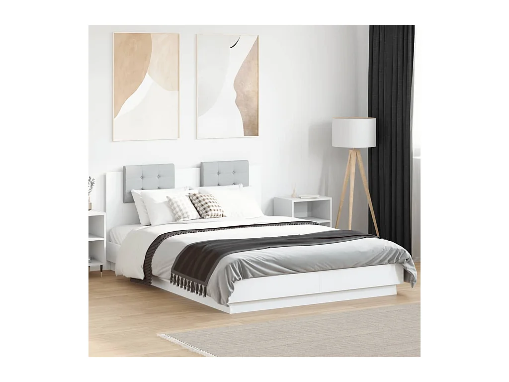 Cadre de lit sans matelas blanc 120x200 cm