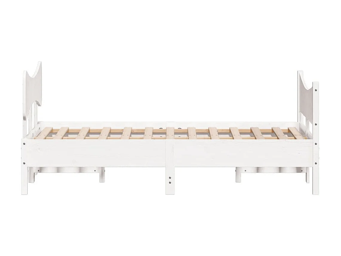 Cama sem colchão 120x190 cm madeira de pinho maciça branco