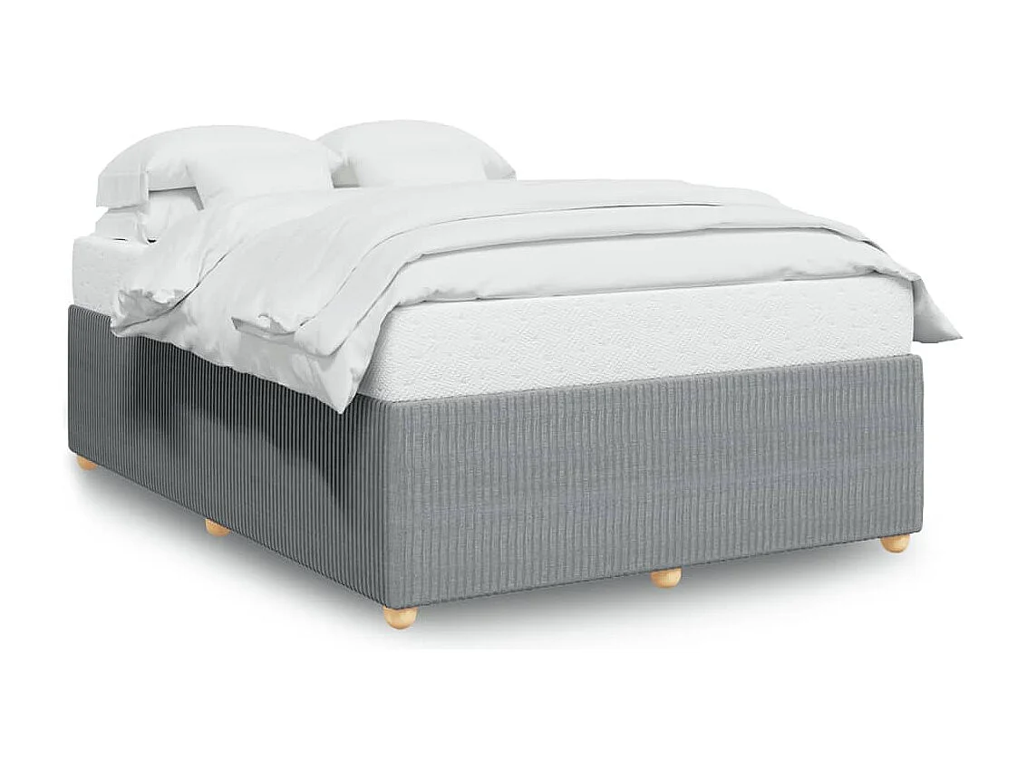 Cadre de lit sans matelas gris clair 140x200 cm tissu
