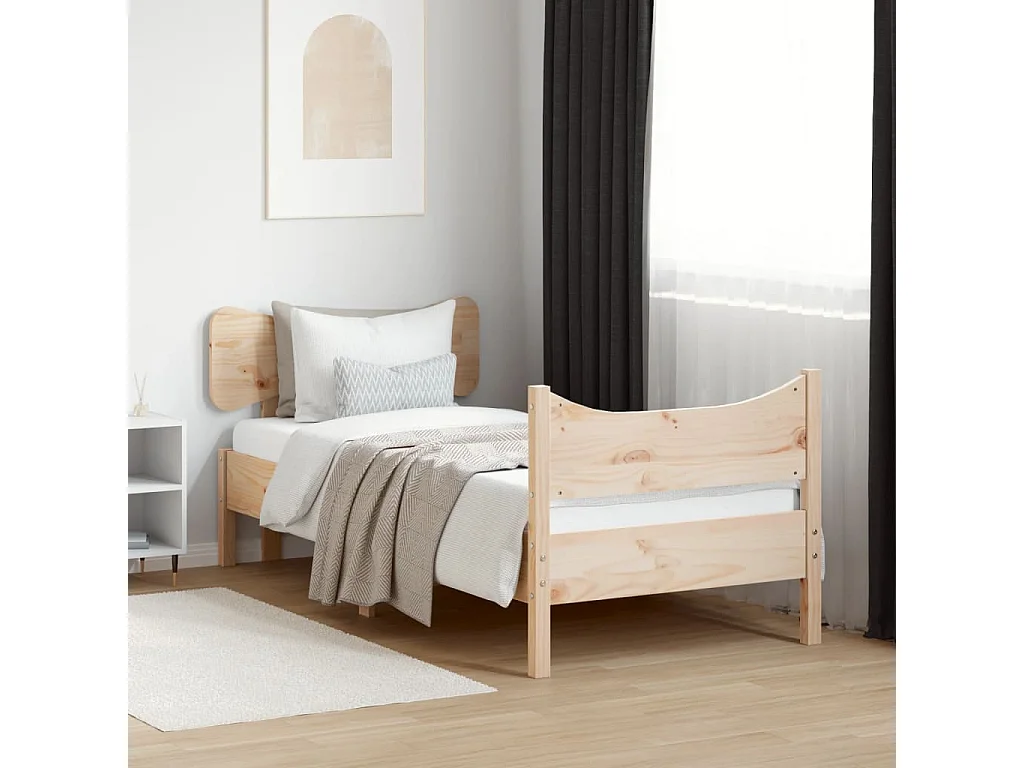 Cadre de lit sans matelas 90x200 cm bois de pin massif