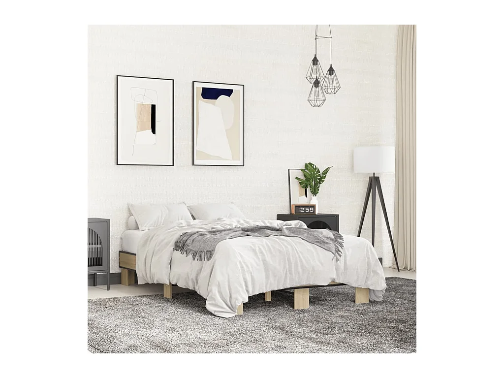 Cadre de lit sans matelas chêne sonoma 120x200 cm