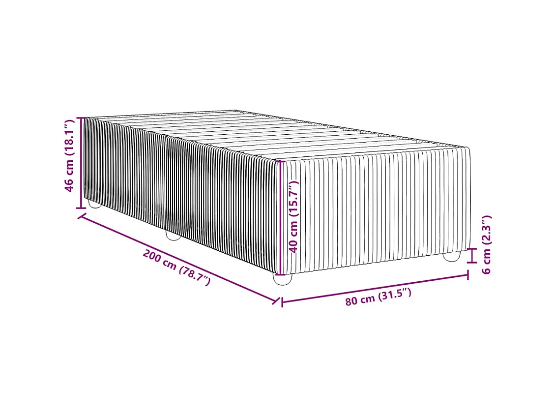 Bettgestell ohne Matratze Dunkelbraun 80x200 cm Stoff