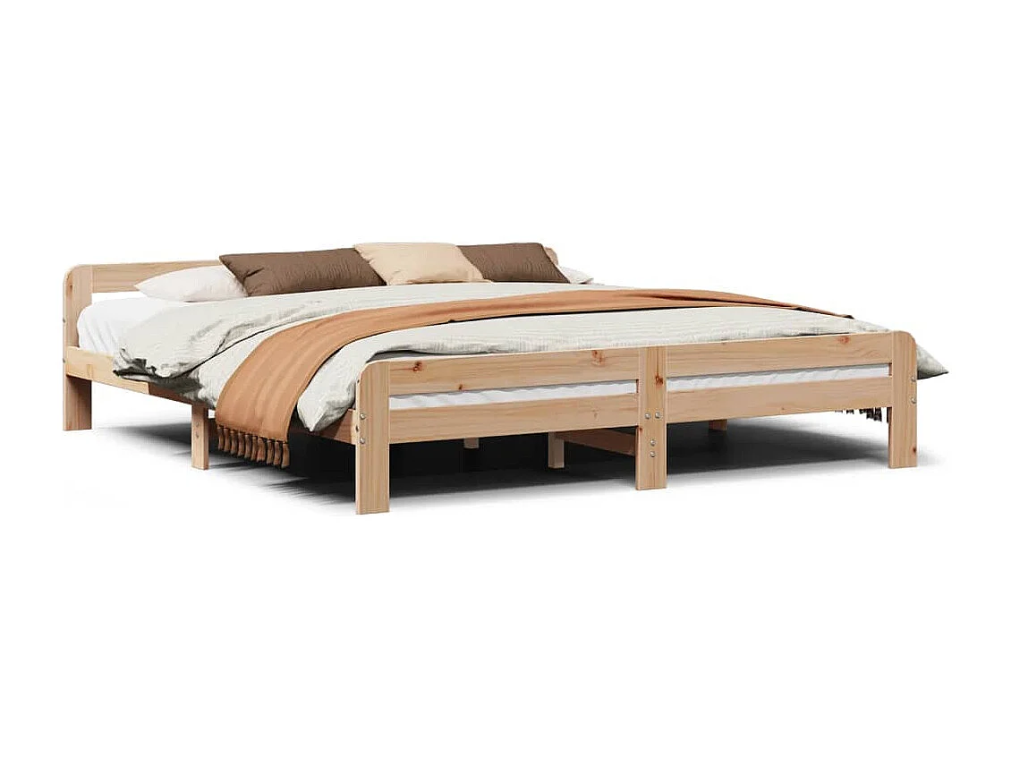 Cadre de lit sans matelas 200x200 cm bois massif de pin