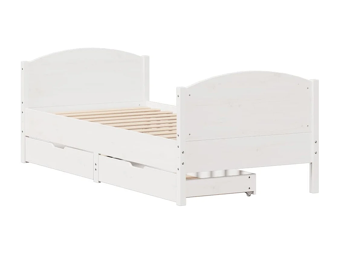 Cadre de lit sans matelas blanc 90x190 cm bois de pin massif
