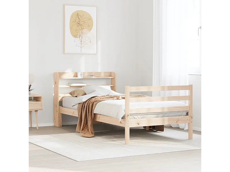 Giroletto con Testiera 90x200 cm in Legno Massello di Pino