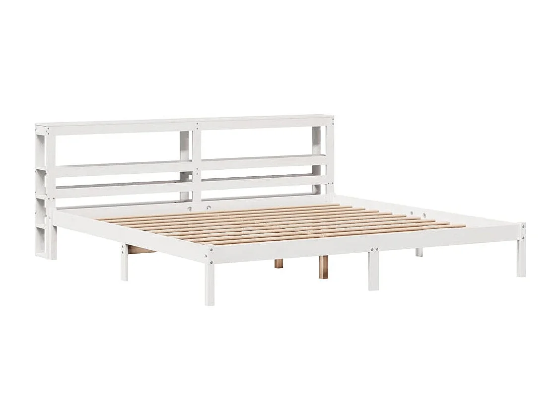 Letto senza Materasso Bianco 180x200 cm Legno Massello di Pino