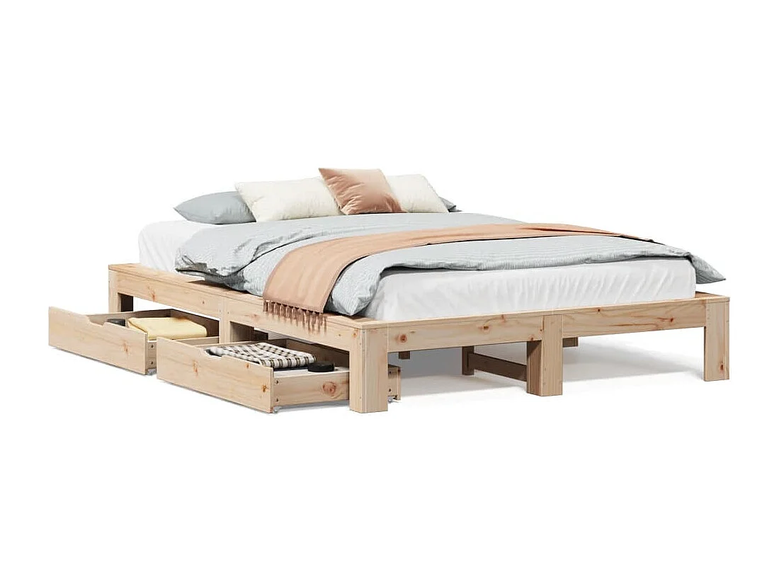 Cadre de lit sans matelas 140x190 cm bois de pin massif