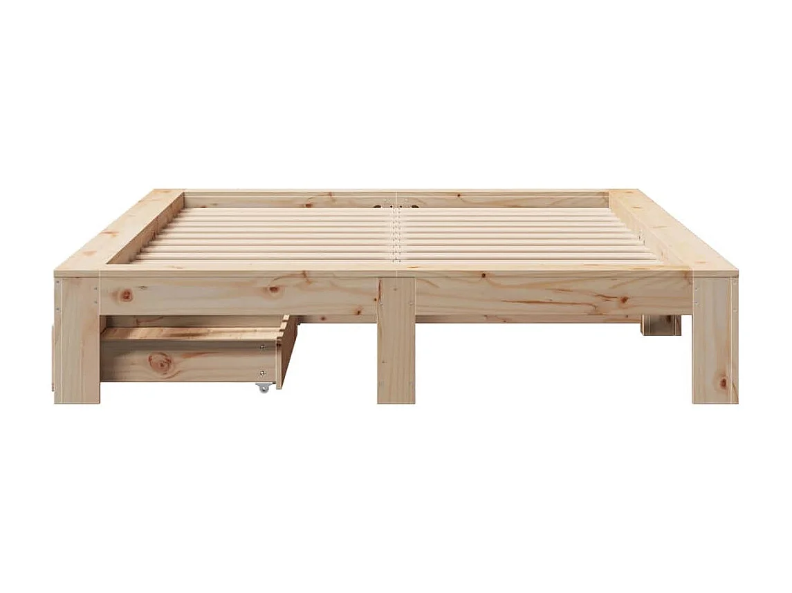 Cadre de lit sans matelas 140x190 cm bois de pin massif