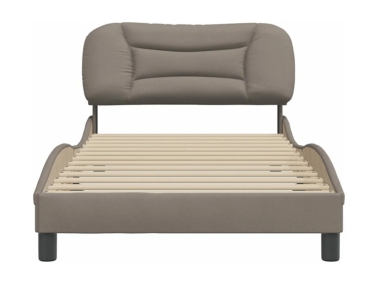 Cadre de lit sans matelas taupe 100x200 cm tissu