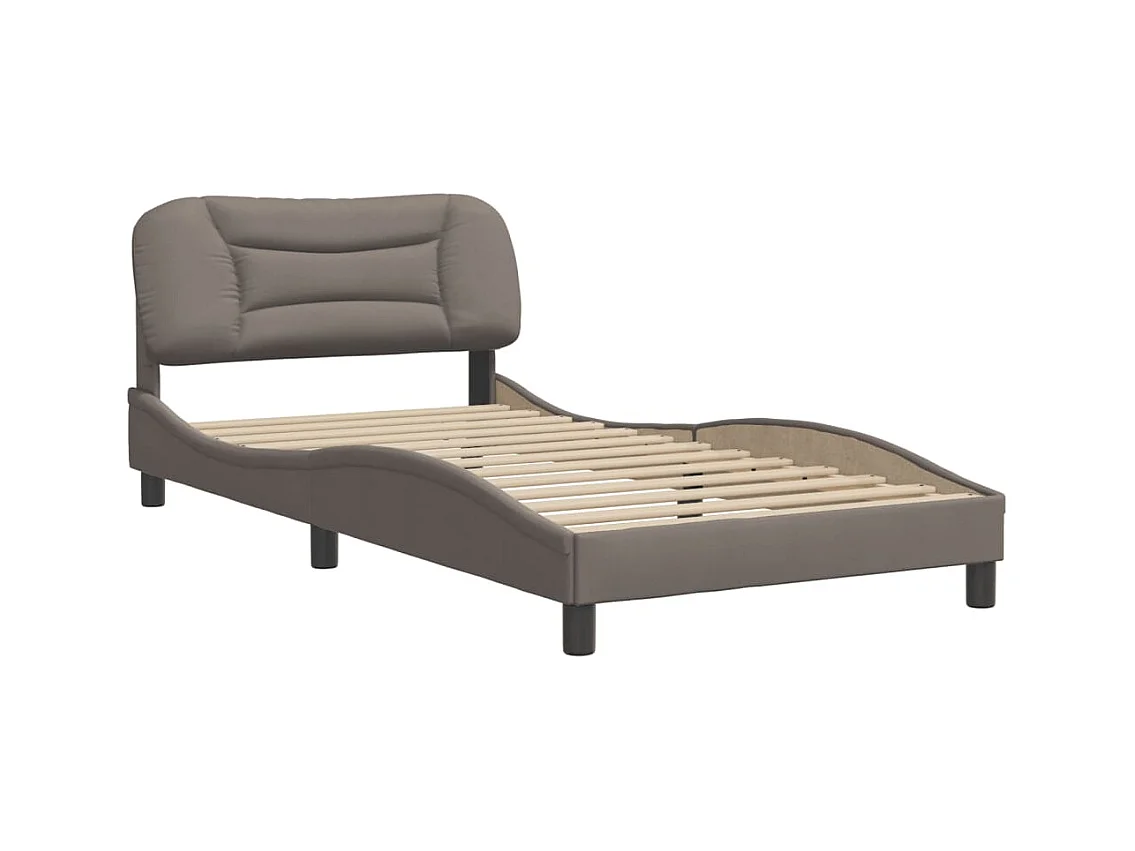 Cadre de lit sans matelas taupe 100x200 cm tissu
