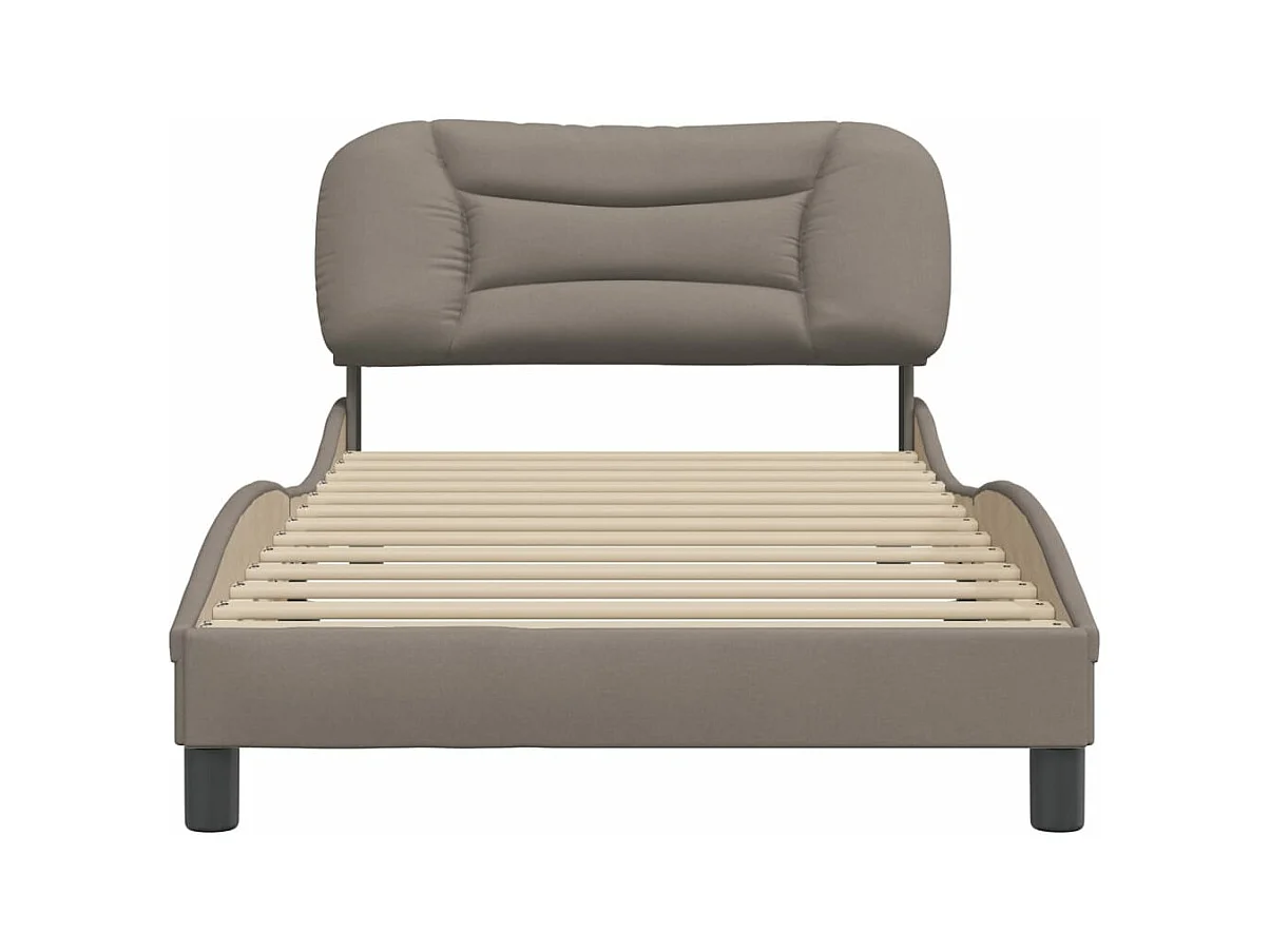 Cadre de lit sans matelas taupe 100x200 cm tissu
