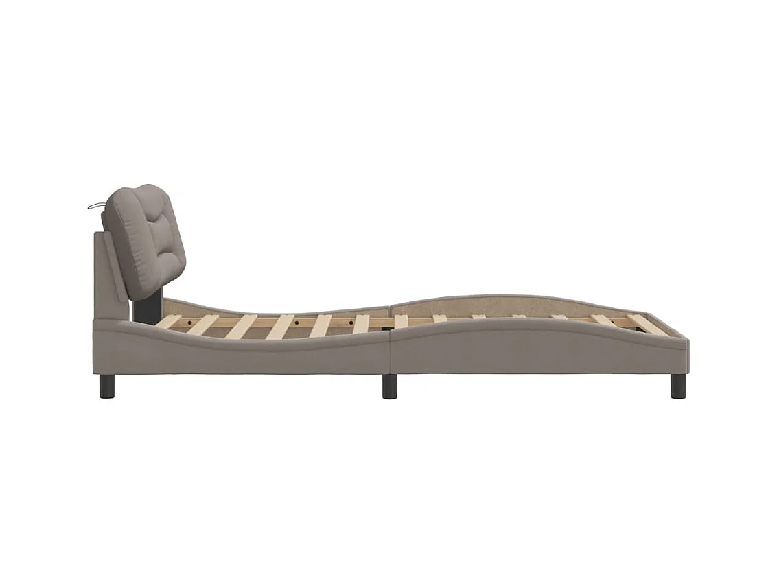 Cadre de lit sans matelas taupe 100x200 cm tissu