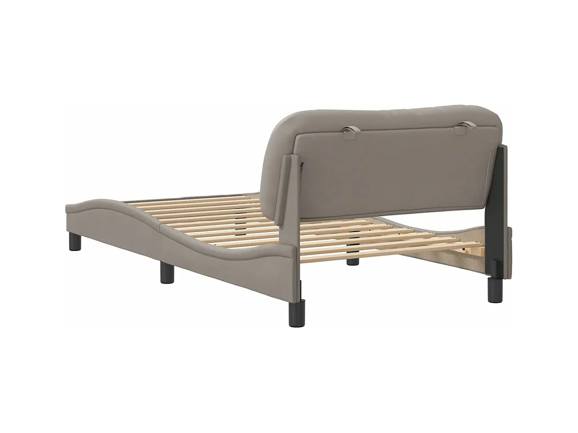 Cadre de lit sans matelas taupe 100x200 cm tissu