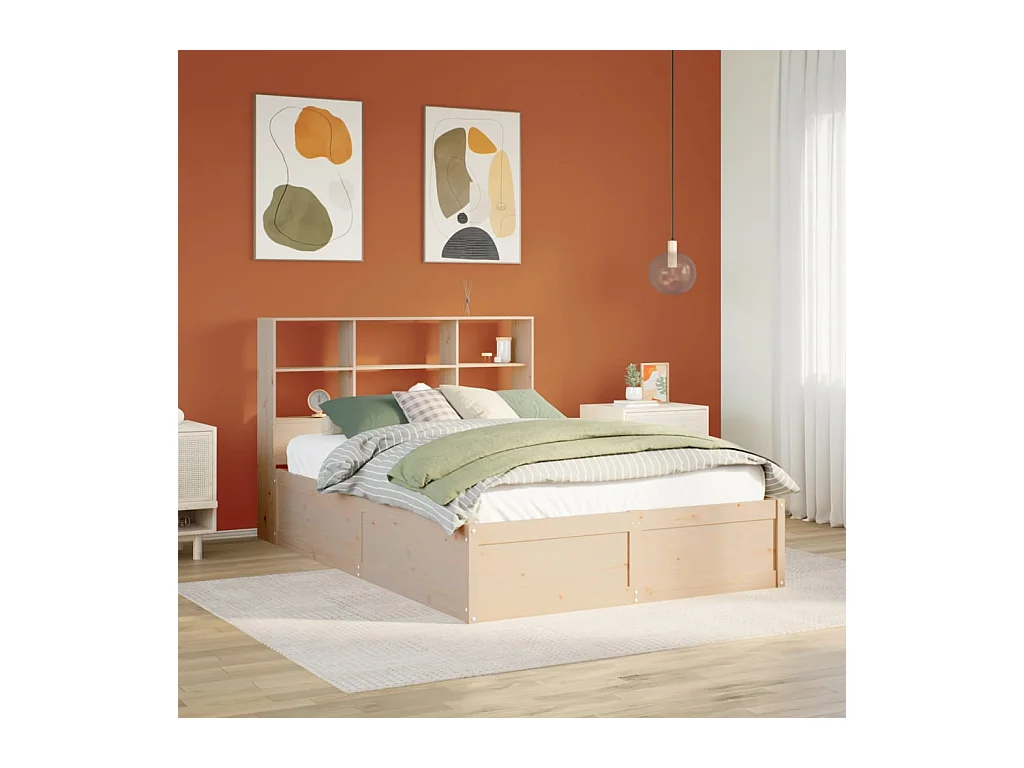 Cadre de lit sans matelas 150x200 cm bois de pin massif