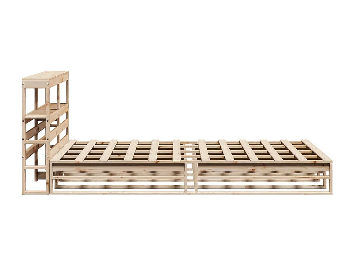 Estructura de cama sin colchón madera maciza de pino 140x190 cm