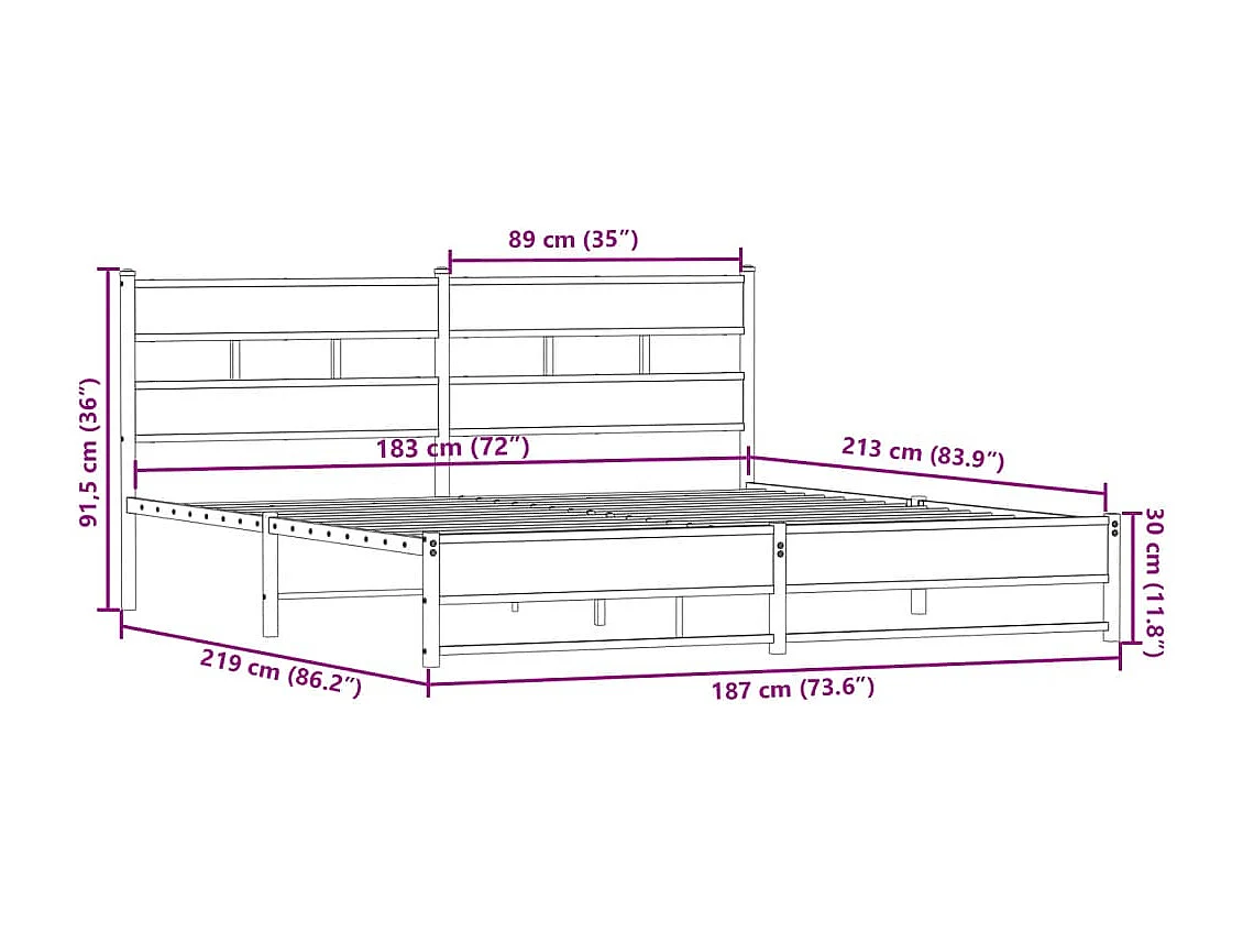 Giroletto 75x190 cm Small Single in Legno Massello