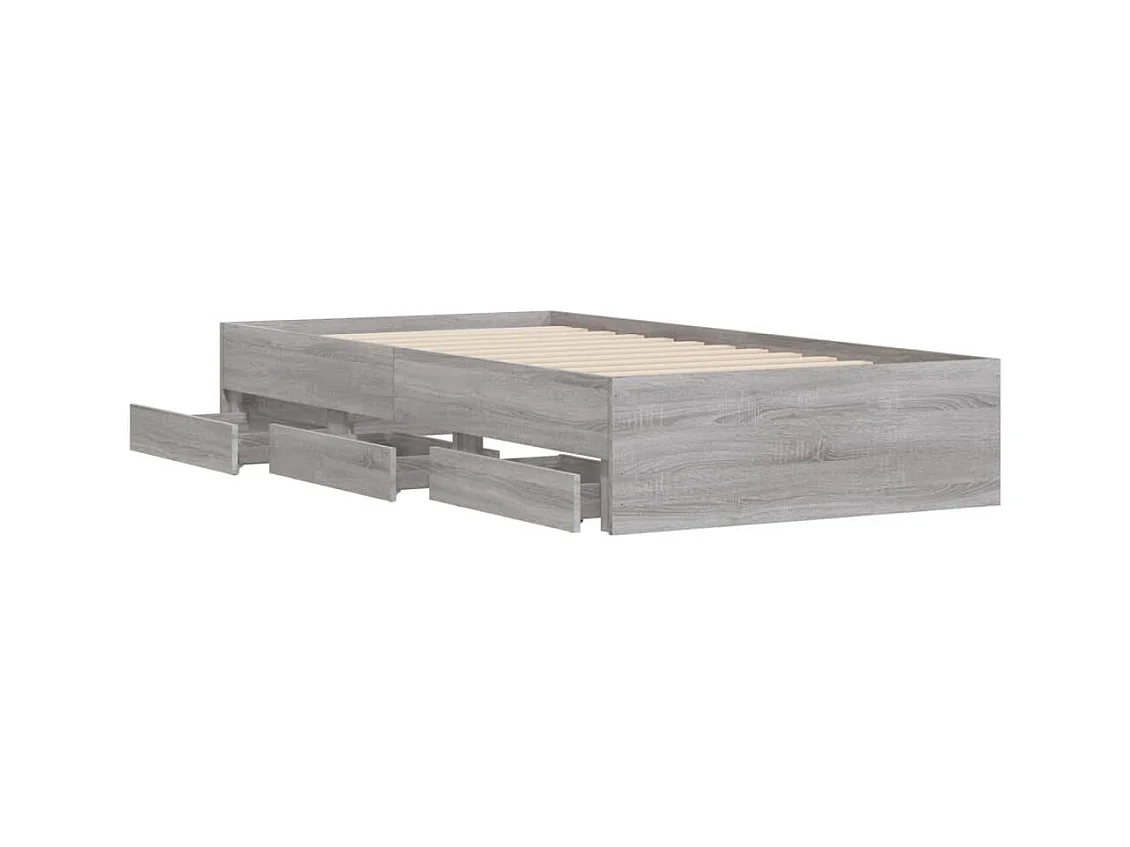 Giroletto Cassetti Grigio Sonoma 100x200 cm Legno Multistrato