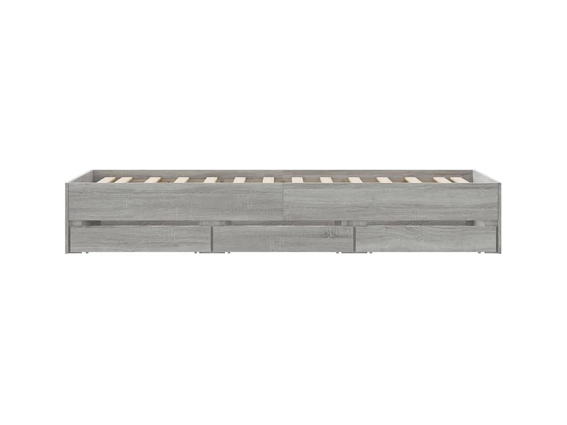 Giroletto Cassetti Grigio Sonoma 100x200 cm Legno Multistrato