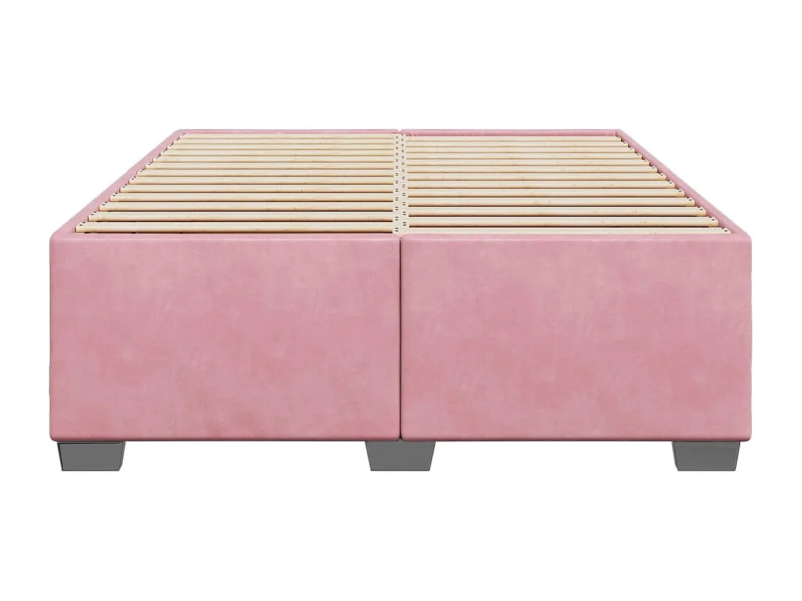 Estrutura de cama 160x200 cm veludo rosa